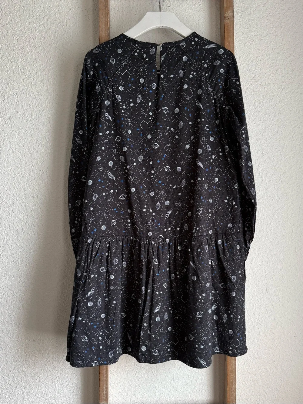 Little Karl Marc John Ralaxy Noir Celestial Galaxy Long Sleeve Dress Sz: 12